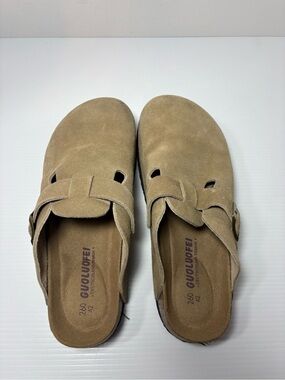 Taupe Suede Mule Clogs - Women's